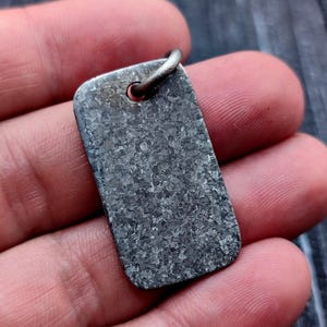 Crystallized Titanium Bar Pendant: Raw Grey Titanium, Industrial Jewelry