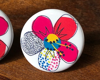 Colorful Floral illustration custom Cabinet Knobs & Drawer pulls