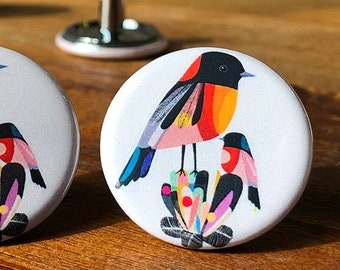 Birds illustration custom Cabinet Knobs & Drawer pulls