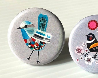 Colorful Bird illustration custom Cabinet Knobs & Drawer pulls