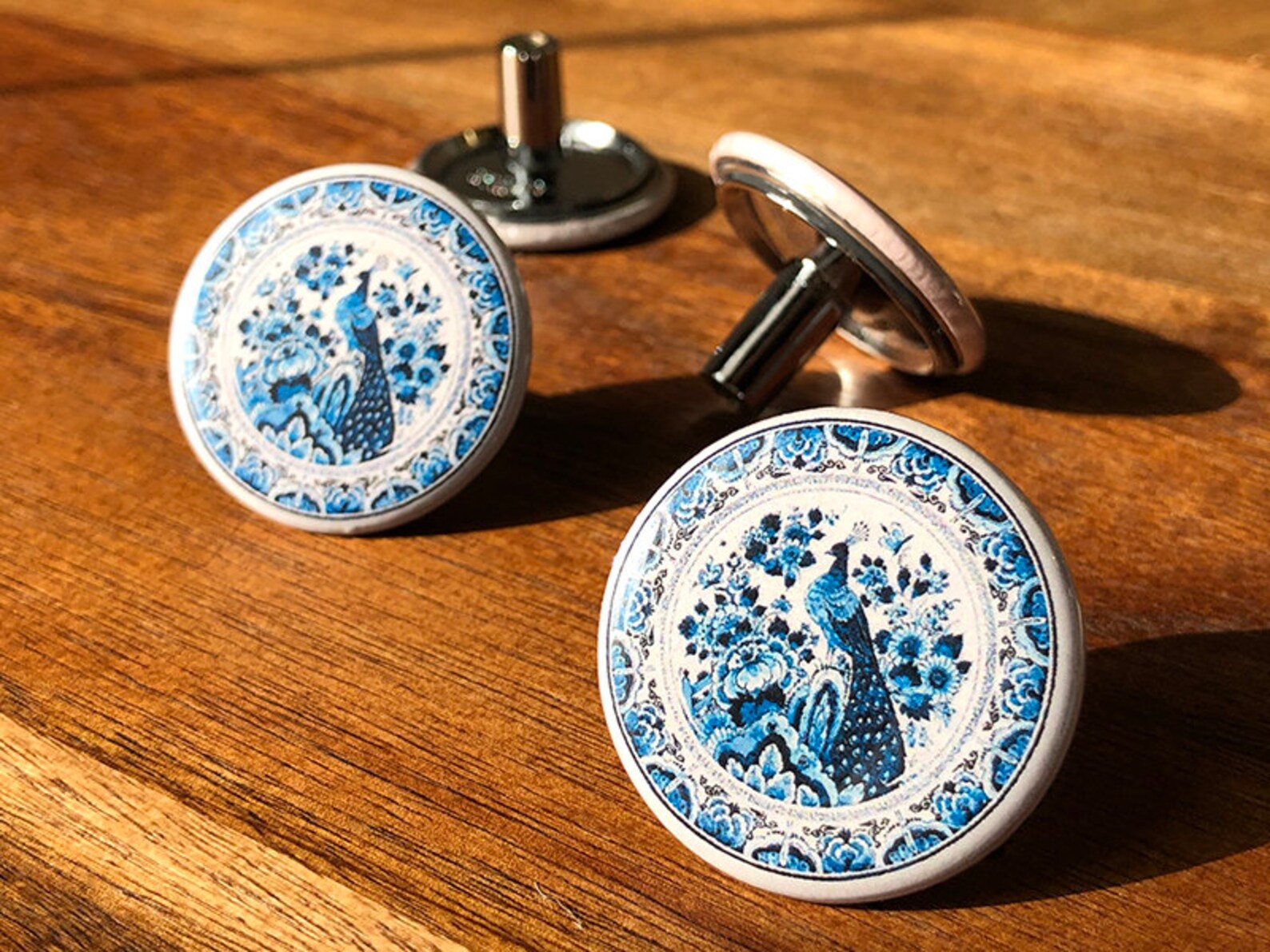 Royal Delft Blue Peacock Knobs & Drawer Pulls Etsy