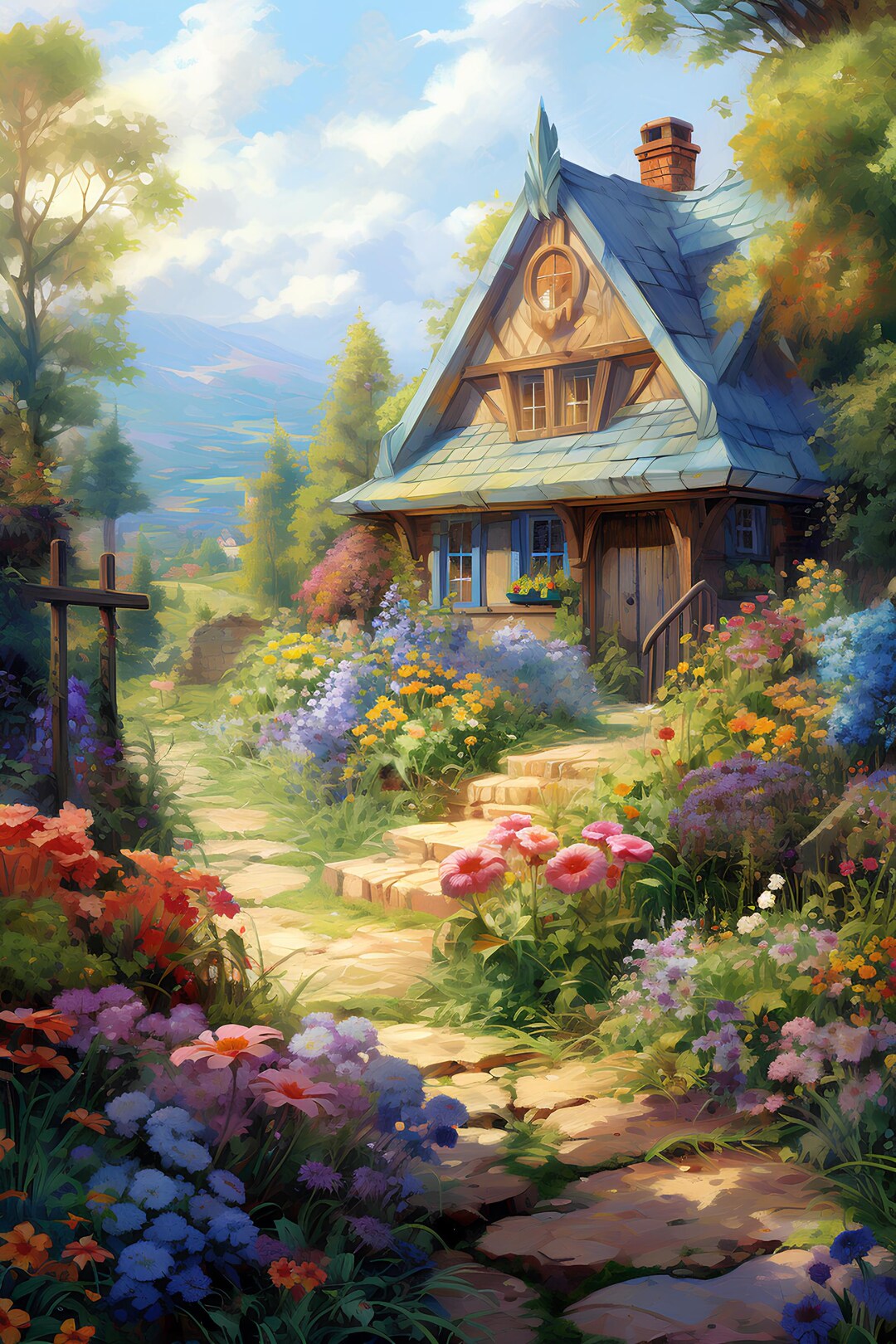 Cottage Garden Art Prints: Summer Floral Set (PNG Digital Download) - Etsy