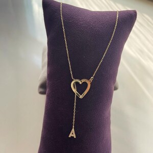 Colar delicado de prata 925 com letras iniciais em forma de coração, joias com nome personalizado, colar com letras personalizadas para mulheres, presente para ela, presente para o dia das mães