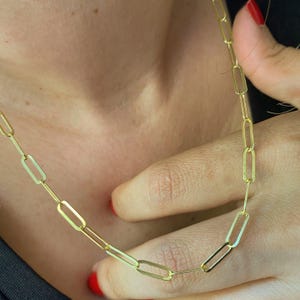 925 Sterling Silver Paperclip Choker,Paperclip Chain Necklace,Layering Necklace,Dainty Necklace,Paper Chain Link,Gift for her,Birthday Gift
