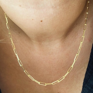 925 Sterling Silver Paperclip Choker,Paperclip Chain Necklace,Layering Necklace,Dainty Necklace,Paper Chain Link,Gift for her,Birthday Gift