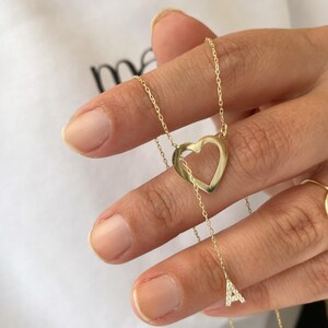 925 Silver Dainty Initial Heart Letter Necklace,Custom Name Jewelry,Personalized Letter Necklace For Women,Gift For her,Mother&#39;s Day Gift
