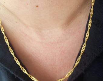 Sterling Silver Rope Chain Necklace for Women: Handmade Burgulu Twist