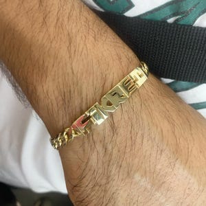 Pulsera de plata de ley con nombre personalizado, pulseras de plata personalizadas para unisex, pulsera de hombre con letra de nombre hecha a mano, regalo para él, regalos de cumpleaños