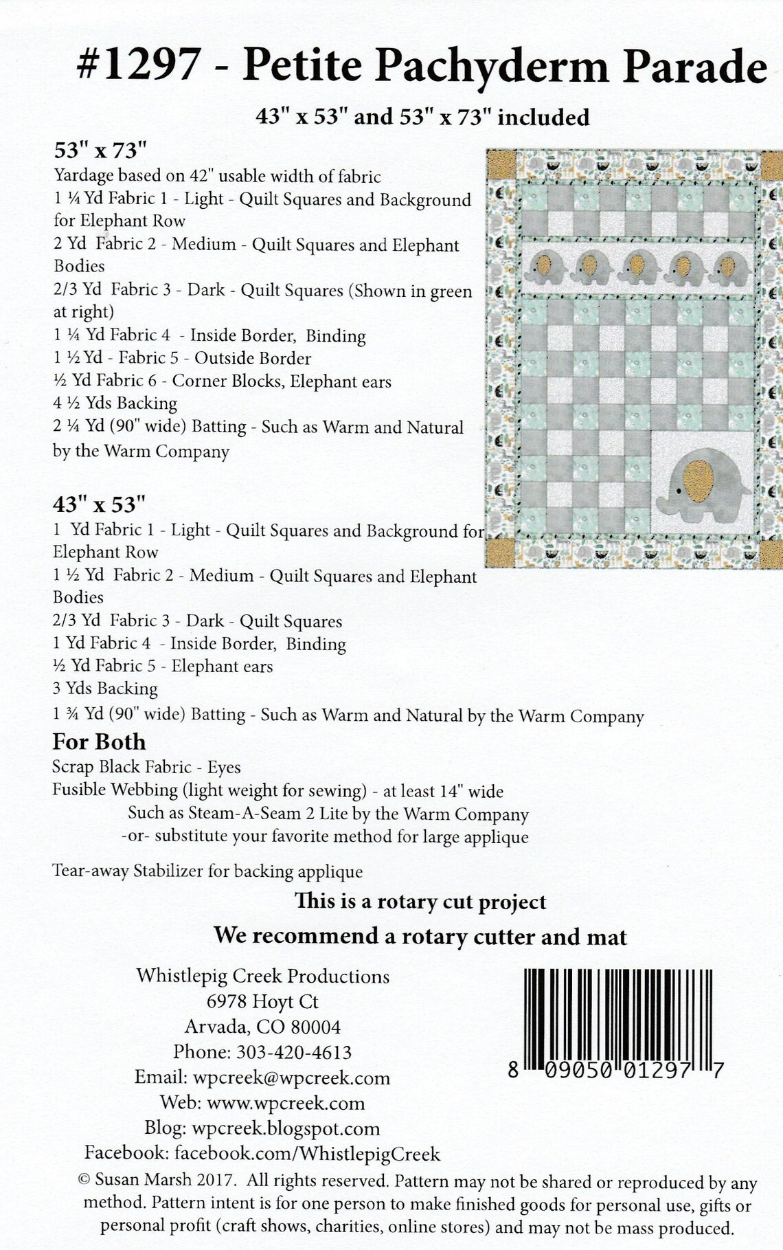 Baby Quilt Pattern Petite Pachyderm Parade - Etsy