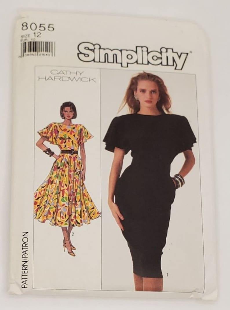 Vintage Simplicity Cathy Hardwick Dress in Two Lengths Misses/' 12 Bust 34