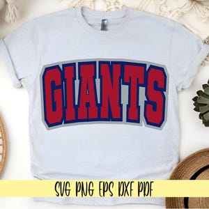Giants svg png eps dxf pdf sublimation/football/Giants varsity curved/blue grey & red Giants/Giants sports/NY/Giants football team/Superbowl