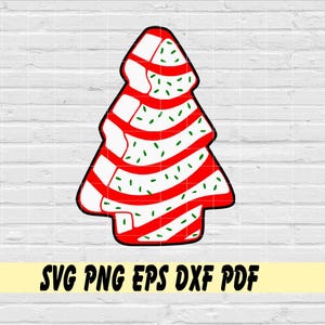 Christmas tree cake svg png eps dxf pdf sublimation/christmas tree white cake with red stripes and green sprinkles/christmas dessert svg png