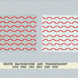 Christmas Tree Cake white & red Icing with green sprinkles pattern with white and transparent background svg png jpg eps dxf pdf sublimation