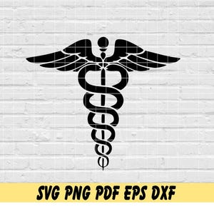 Símbolo médico svg png eps dxf jpg pdf/saúde svg/Símbolo do Caduceus svg/símbolo médico clip art/caduceus clip art/cobras ao redor do poste svg