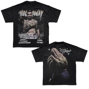 Limited Edition Max Holloway &quot;Blessed&quot; Graphic Tee: Acid Wash MMA Shirt