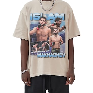Islam Makhachev UFC Tee: Vintage Washed Cotton, Drop Shoulder