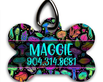 Grow Up Mushroom Personalize Colors And Your Pet Info Cute Dog Pet ID Tag Grow Up Mushroom Personalize Colors And Your Pet Info Cute Dog Pet ID Tag