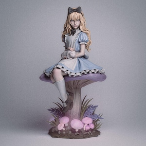 Alice in Wonderland 12K Resin Figurine - Unassembled / Unpainted / Painted CA3D Fan Art -  1/12 - 1/9 Scales / Perfect Gift for Loved Ones
