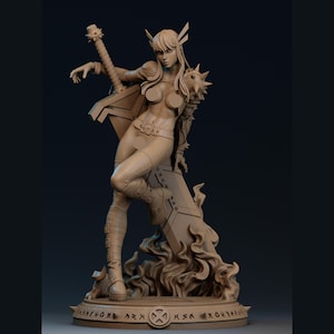 Magik NSFW Figurine  Femme Fatale Fantasy - 12K Resin Quality Sculpture - Unassembled Unpainted / Painted - 3D Printed Model - CA3D Fan ART
