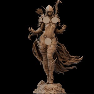 Sylvanas 12K Resin Figurine: Femme Fatale Fan Art - Unpainted 3D Model Kit