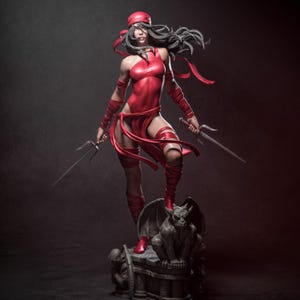 Elektra Ninja Warrior Figure 12K Quality Resin 3D Print - Unassembled / Unpainted / Painted Femme Fatale Fantasy High Detailed CA3D Fan ART
