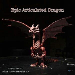 Articulated Dragon 3D Printed Model: Poseable Fantasy Toy