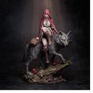 Red Riding Hood Tale Heroine Figure - 12K Resin Print - Femme Fatale Fantasy - Unassembled / Unpainted / Painted High Detailed CA3D Fan ART