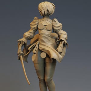 Nier Automata 2B Fan Art: 12K Resin 3D Printed Figure