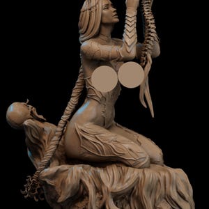 Orin The Red NSFW Model 12K Quality Resin Figure - Femme Fatale Fantasy - 3D Printed Figure - Unpainted / Painted / Unassembled CA3D Fan ART