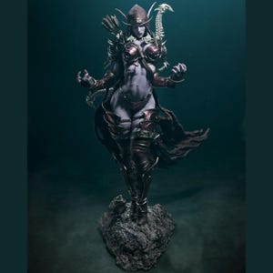 Sylvanas Dark Lady Female Warrior Figure - 12K Quality Resin - Unassembled / Unpainted / Painted GK Kit - High Detailed CA3D Fan ART Design