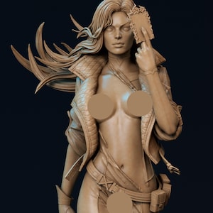 Rogue NSFW Model 12K Quality Resin Figure - Femme Fatale Fantasy - 3D Print Sculpture - Unpainted- Painted- Unassembled CA3D Fan ART Design