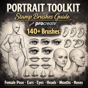Procreate Face Stamp Brush Set | Portrait Toolkit (140+ Brushes)