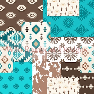 Turquoise Western Patchwork