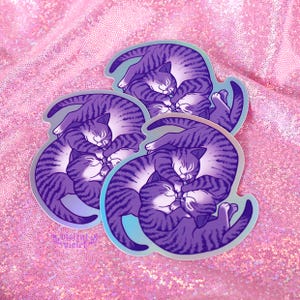 Kitten swirl Holographic Sticker
