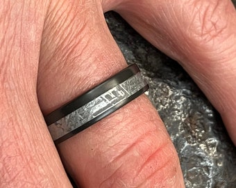 Black Zirconium and meteorite ring