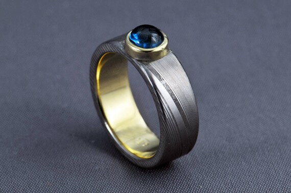 Blue steel engagement rings deals