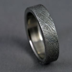 Meteorite, titanium wedding ring, engagement ring, Gibeon meteorite ring image 7