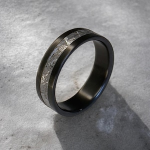 Black Zirconium and meteorite ring