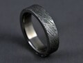 Meteorite, titanium wedding ring, engagement ring, Gibeon meteorite ring