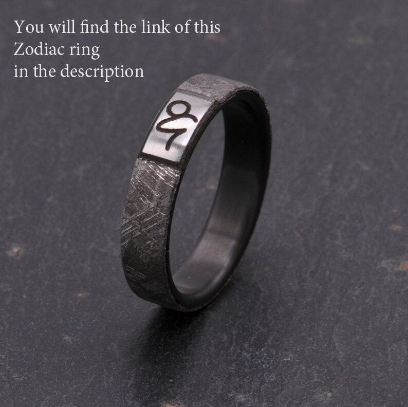 Meteorite, titanium wedding ring, engagement ring, Gibeon meteorite ring image 5