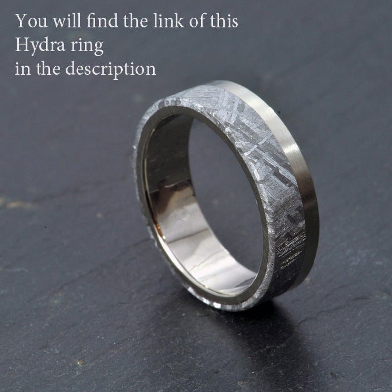Meteorite, titanium wedding ring, engagement ring, Gibeon meteorite ring image 6