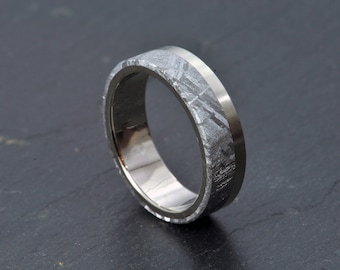 Titane, bague de mariage météorite, bague de fiançailles, bague météorite Gibeon