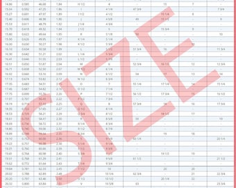 Ring Sizing Chart, International Size Guide