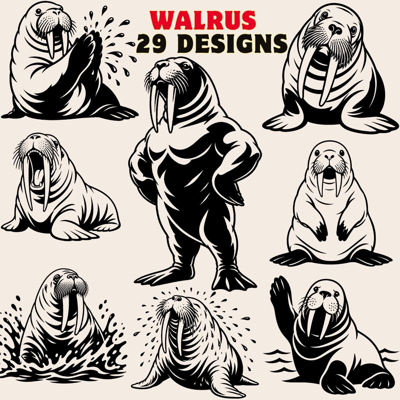 Walrus Drawing - Etsy