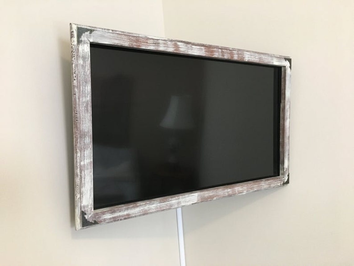 Custom TV Frame. Wood TV Frame. Wall Mount Decorative TV Frame. Flat