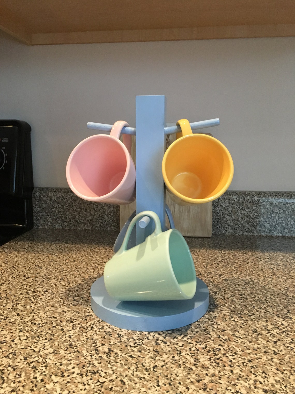 Set of Four Coffee Mugs and Stand. Retro Cafe Mug Set. Vintage Etsy