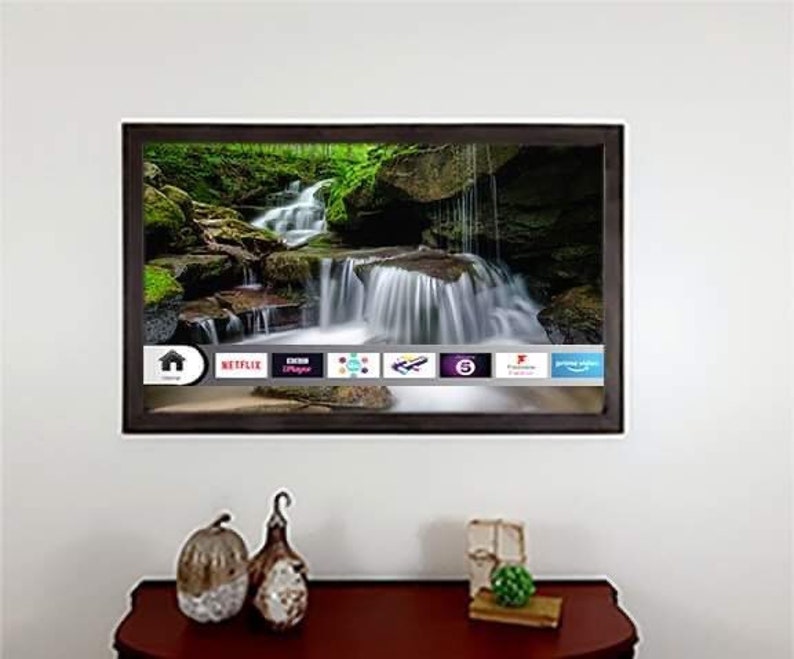 60” Flat Screen Television Floating Frame. Wood TV Frame. Painted ...