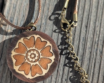 Order of the White Lotus real wood handmade necklace or keychain