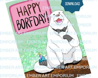 Spy Family Birthday Card: Happy Borfday! DIGITAL DOWNLOAD 5x7 Card