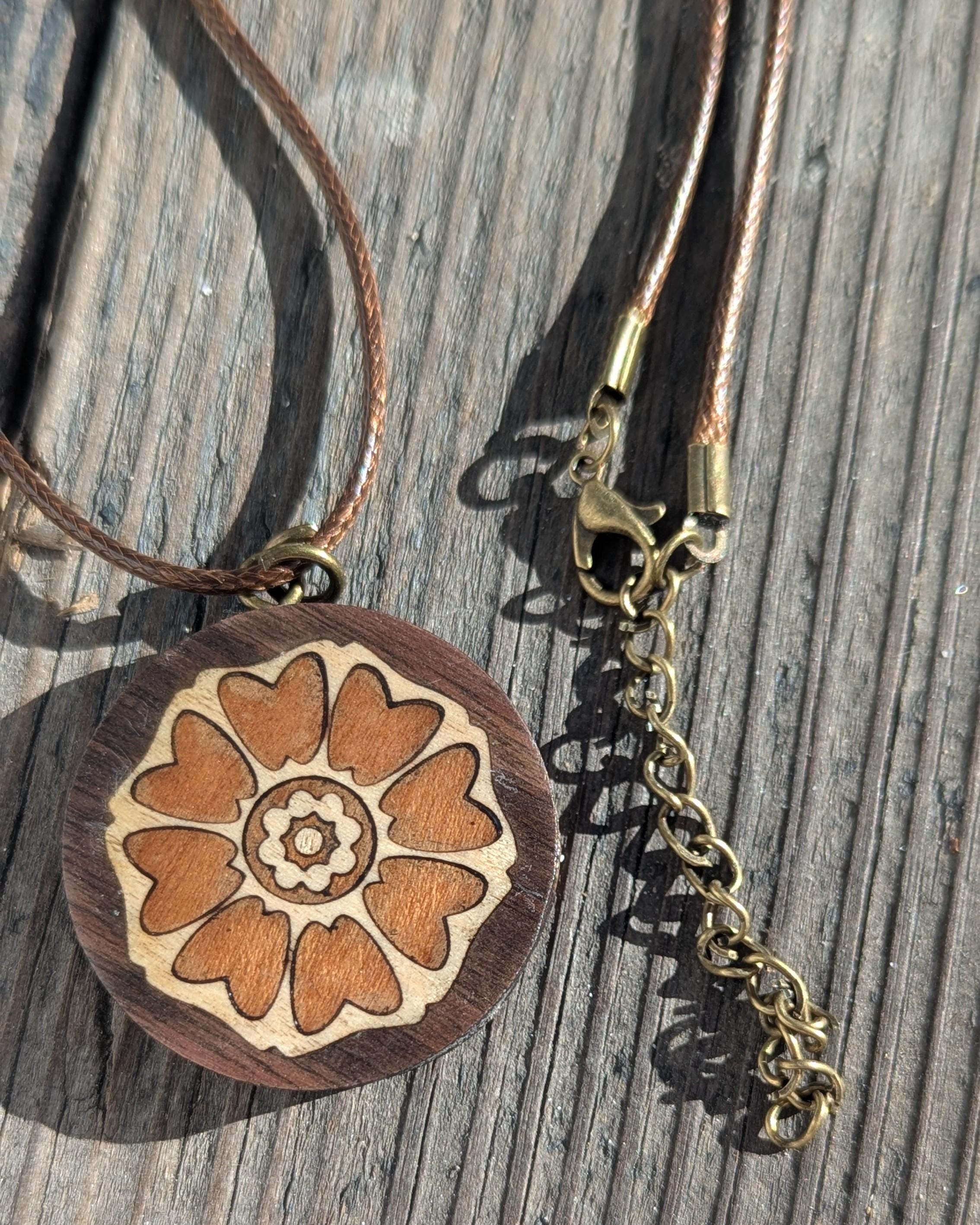 White Lotus Real Wood Handmade Coin, Necklace or Keychain - Etsy